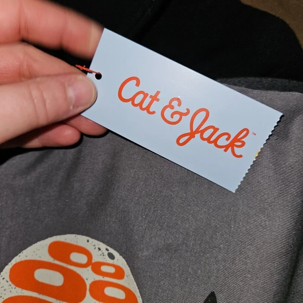 NEW Boo Bats Halloween Outfit Shirt Pants Baby 12 Months Black Gray Cat & Jack